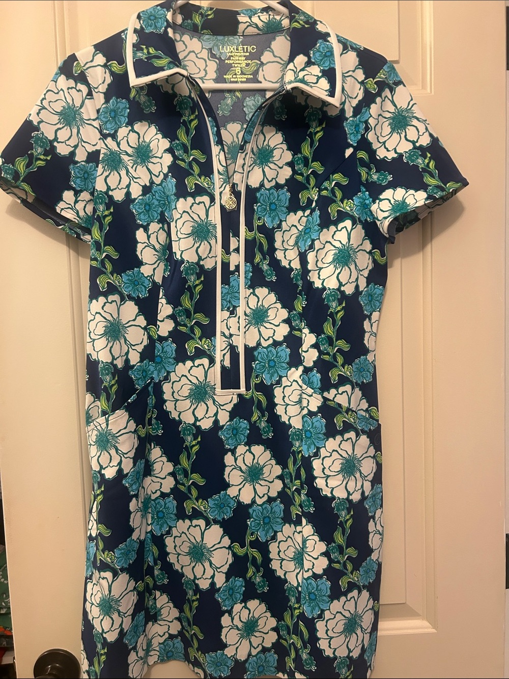 Lilly Pulitzer Navy Floral Short Sleeve Dress